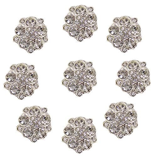 ArlaiBox of 40pcs 15mm Irregular Rhinestone Flower - Button DIY Wedding Invitation Accessories Rhinestone Flowers