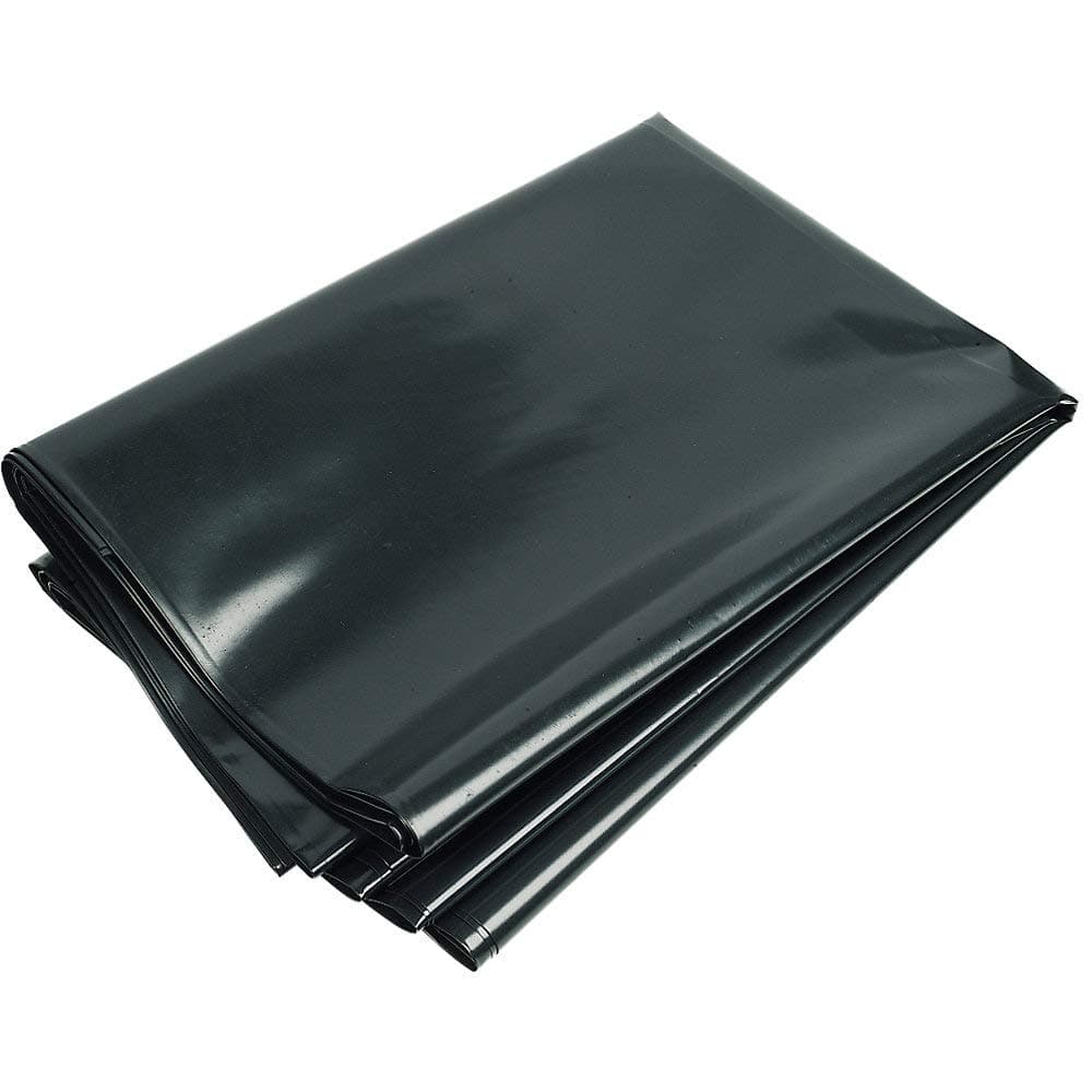 KAHEIGN 2m x 6m Black Polythene Sheeting, 0.3mm Thick Garden Grow Polytunnel Cover Polythene Horticultural Membrane for Gardening Insulation & Building Rubble Protection (125Mu /500G)