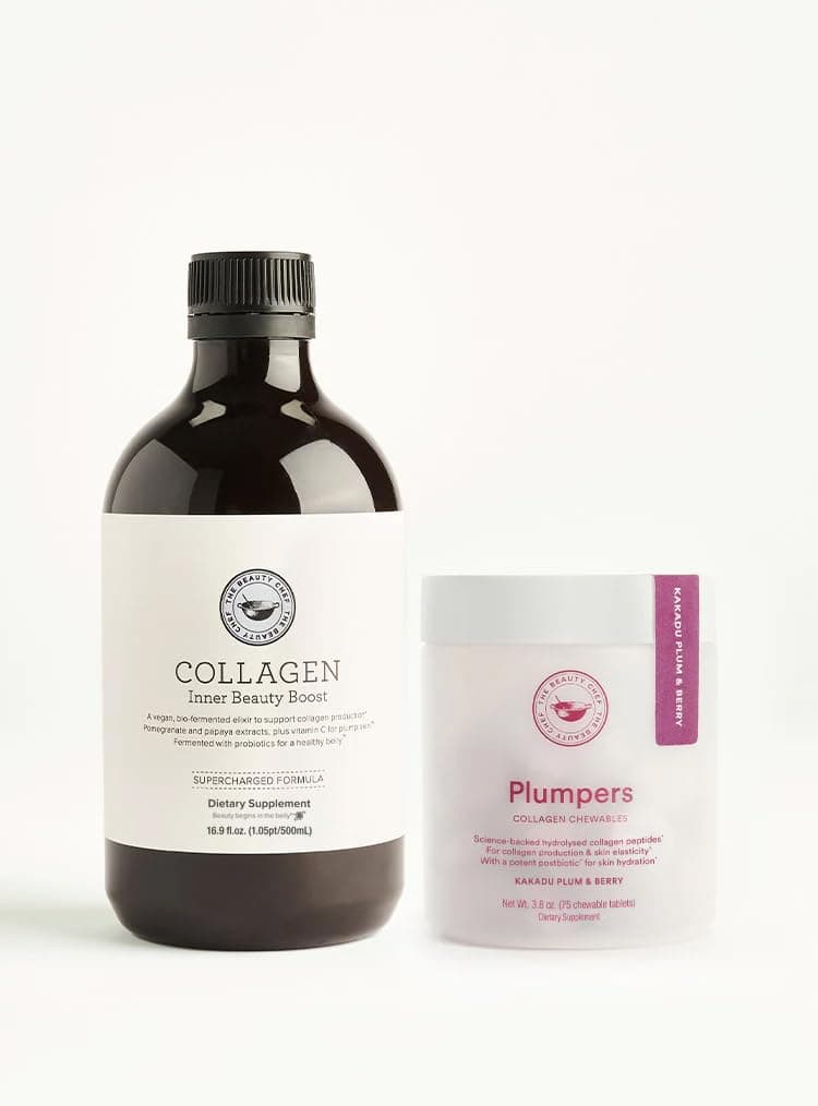 The Beauty Chef Collagen Inner Beauty Boost 500ml Plumpers™ 109g/75 Chewable Tablets, Kakadu Plum & Berry Flavor