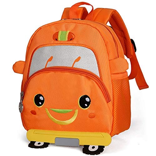 Small Cars Children Backpack with Leash Toddler Preschool Chest Strap Bookbags