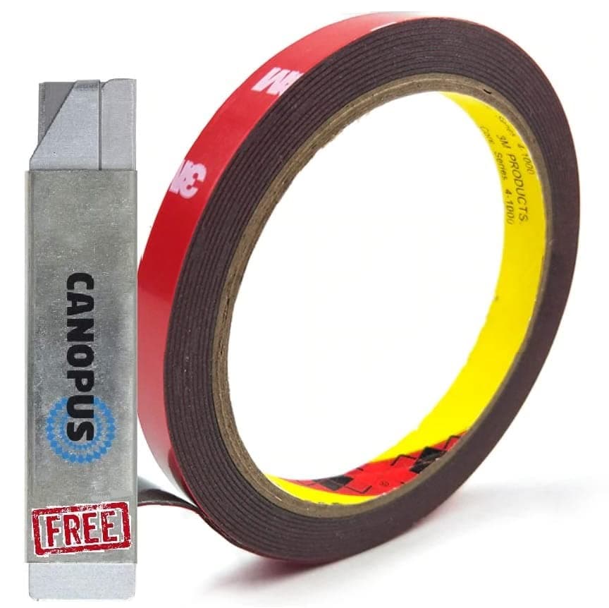 CANOPUS 3M Double Sided Tape Waterproof, 3M 4218P (5 mm x 3 m) 3M Mounting Tape Heavy Duty, Acrylic Foam Automotive Tape, Double Sided 3M Tape, Led Strip Lights, Home Decor Dark Grey