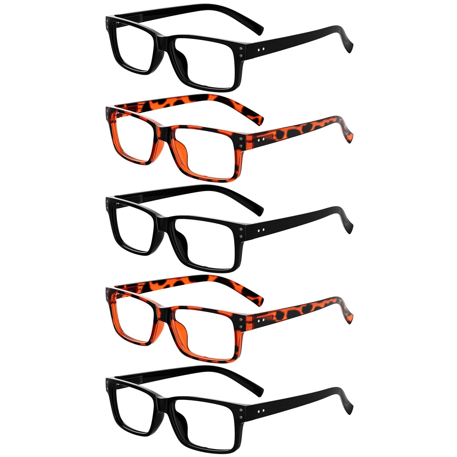 Eyekepper Pack of 5 Classic Spring Hinge Reading Glasses Sun Reading Glasses