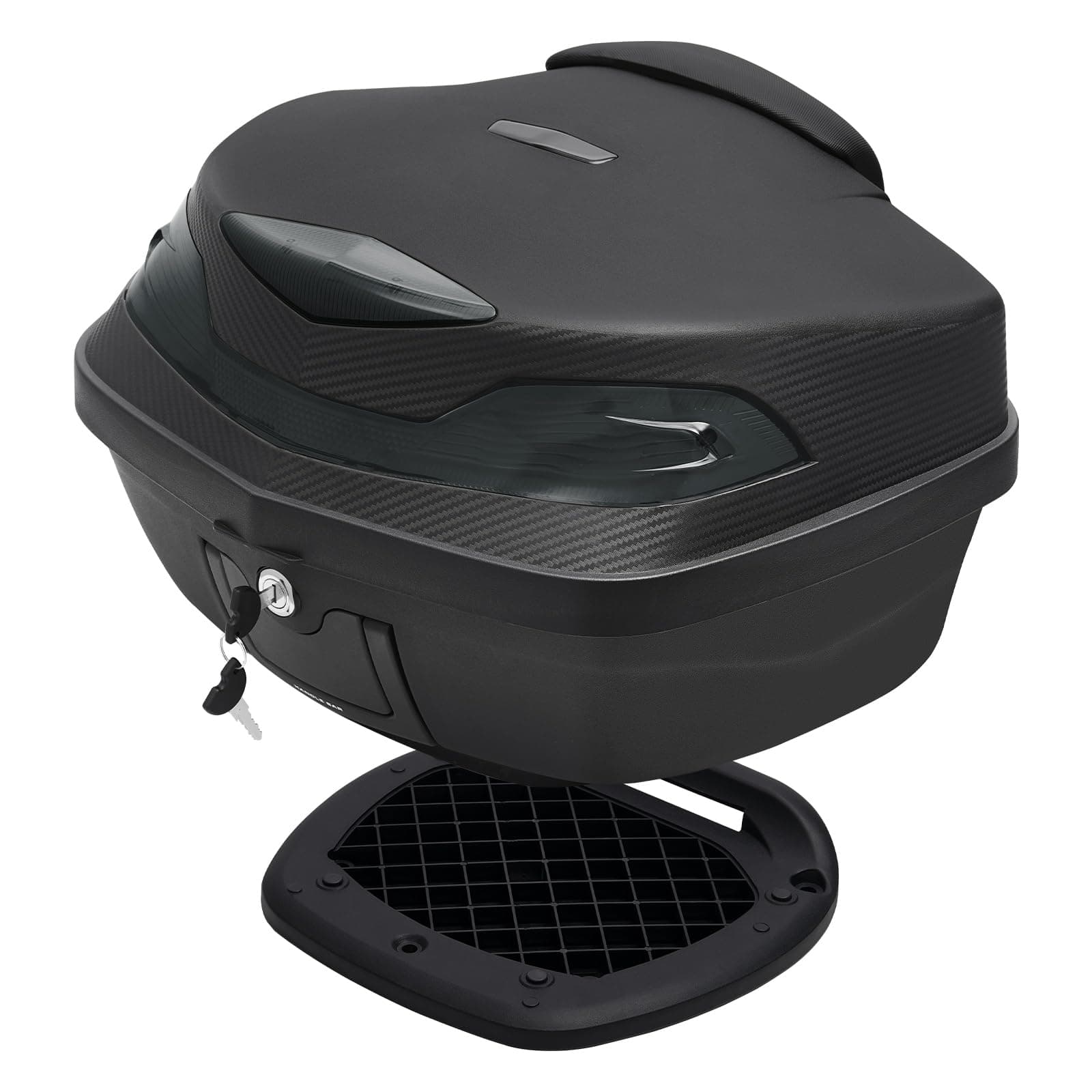 motorcycle tail bag motorcycle trunk box motor cycle accessories motorcycles bag storage scooter trunk motorcycles top case w/Soft Backrest, Lock, Handle for Helmet - 48L Capacity(Gray)