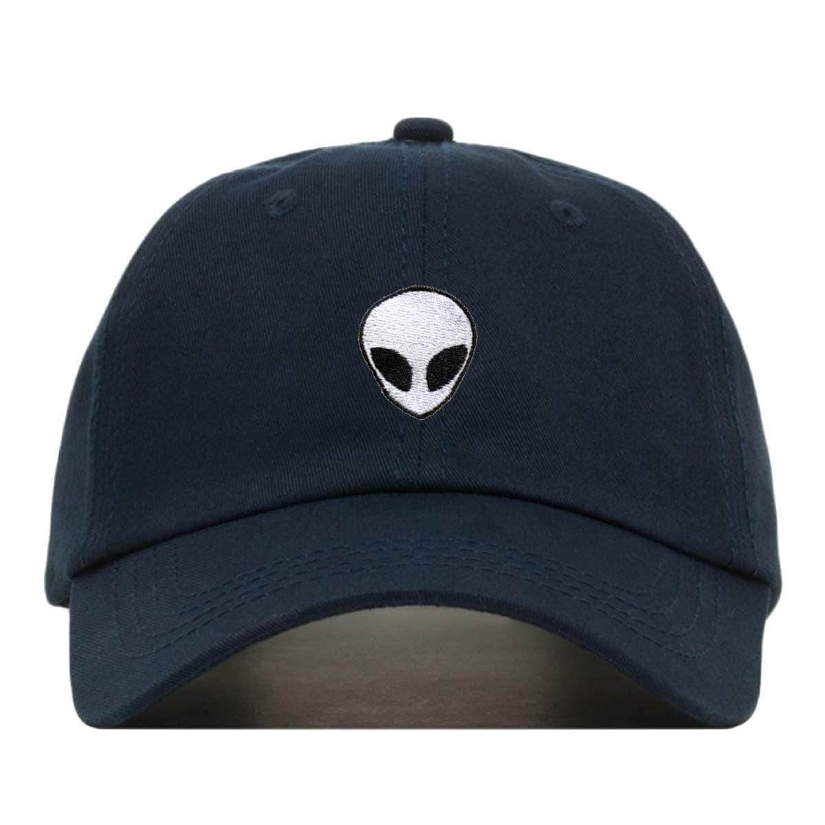 Alien Baseball Hat, Embroidered Dad Cap, Unstructured Soft Cotton, Adjustable Strap Back (Multiple Colors)