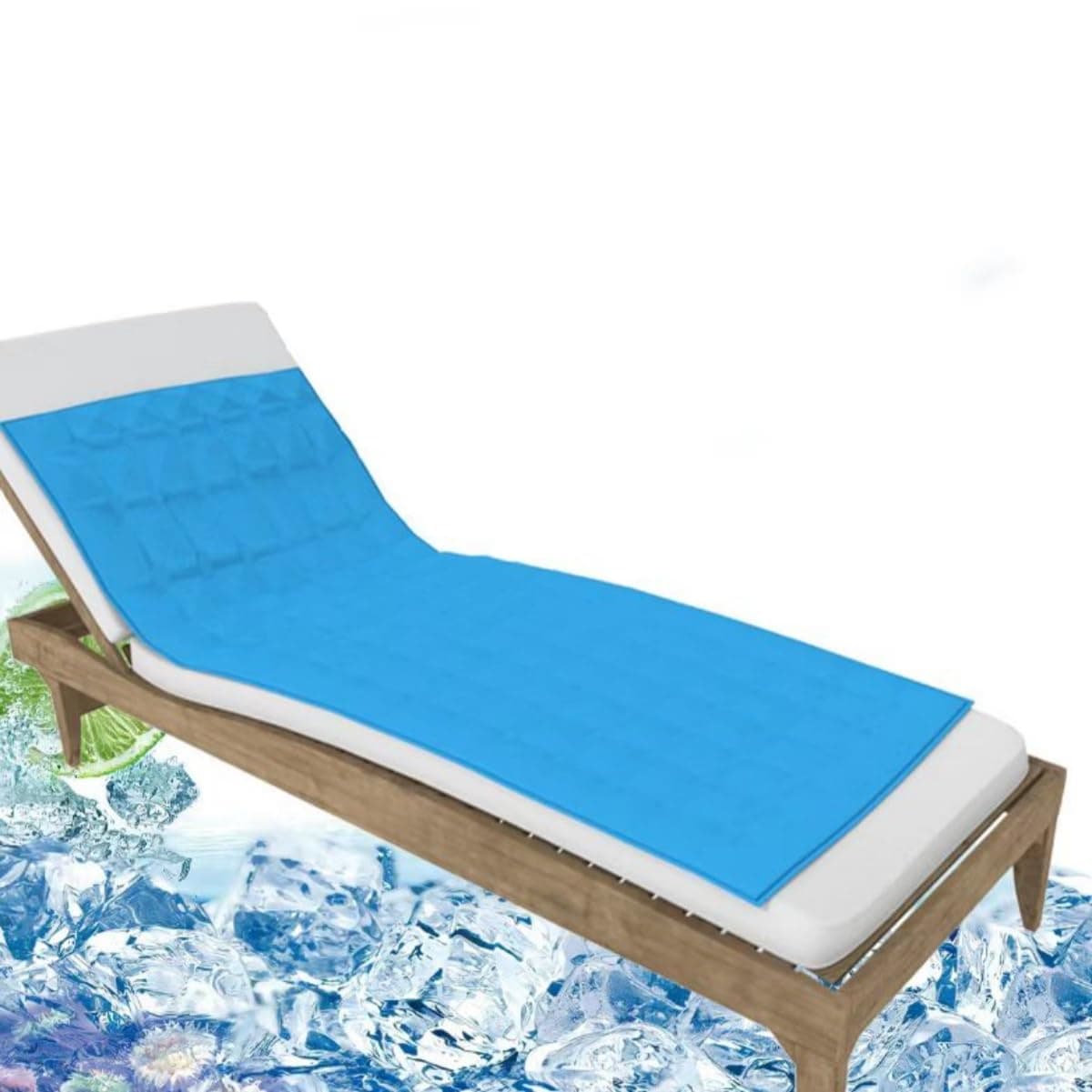 Gel Cooling Mat for Adults, Humans Cool Mat Mattress for Night Sweats &Increase Sleep Quality, Single Bed Sheet Topper Mat Cushion -100% Safe and Clean Beach Mat （170 * 70cm ）（Blue）