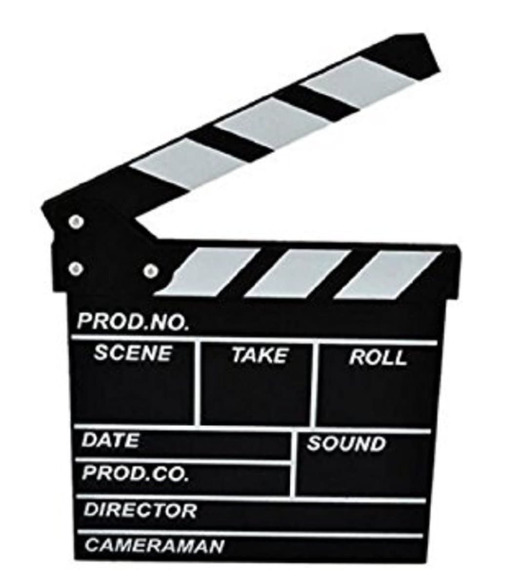 wooden Clapboard Director Film Movie Cut Action Scene Slateboard Clapper Board Slate Black