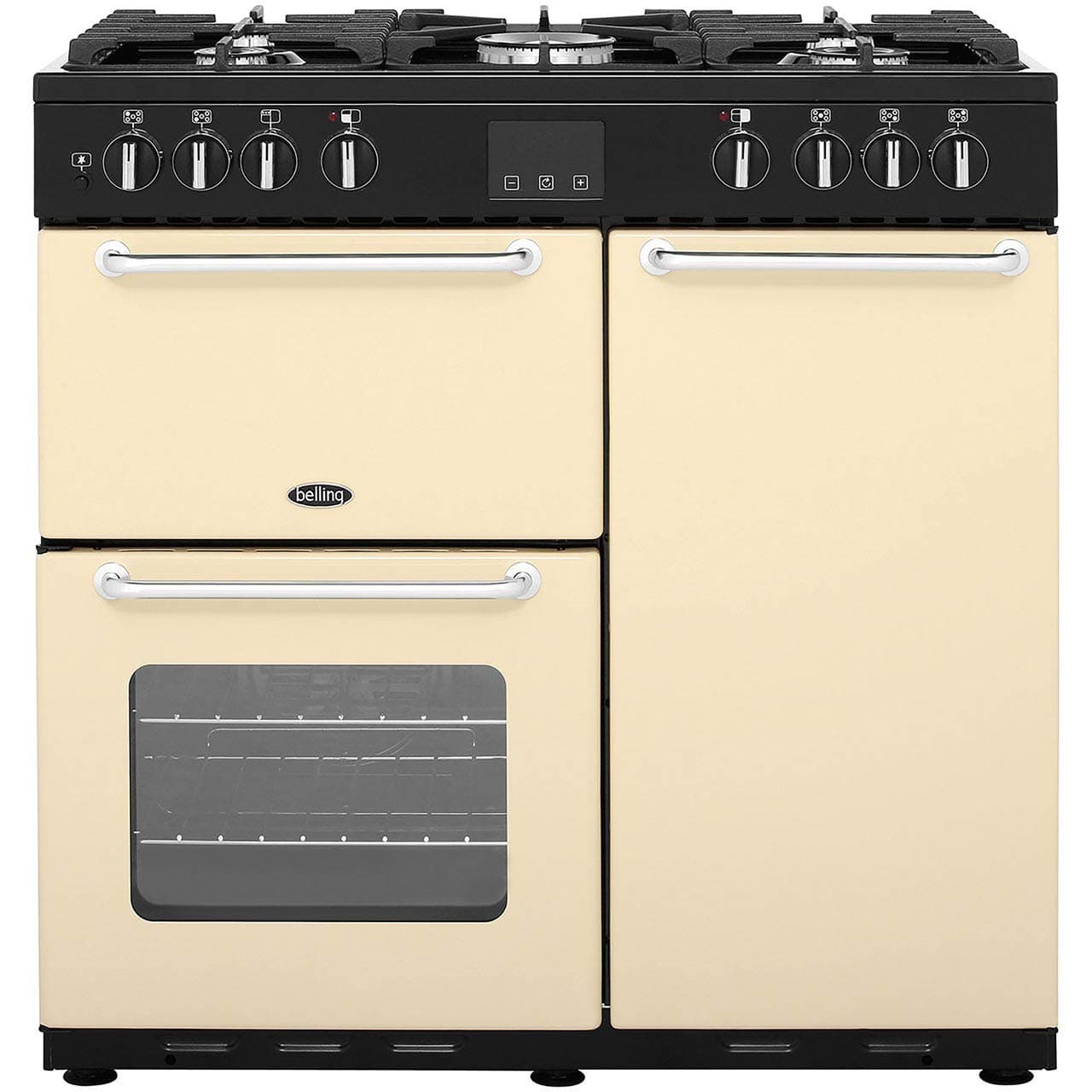 Belling SANDRINGHAM90DFT 90cm Dual Fuel Range Cooker - Cream [Energy Class A]