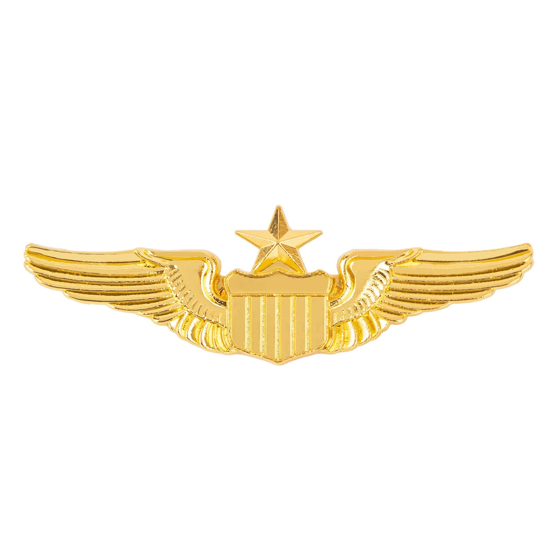 Metal Aviator Wings Pin Senior Pilot Wing Badge Gold, Metal