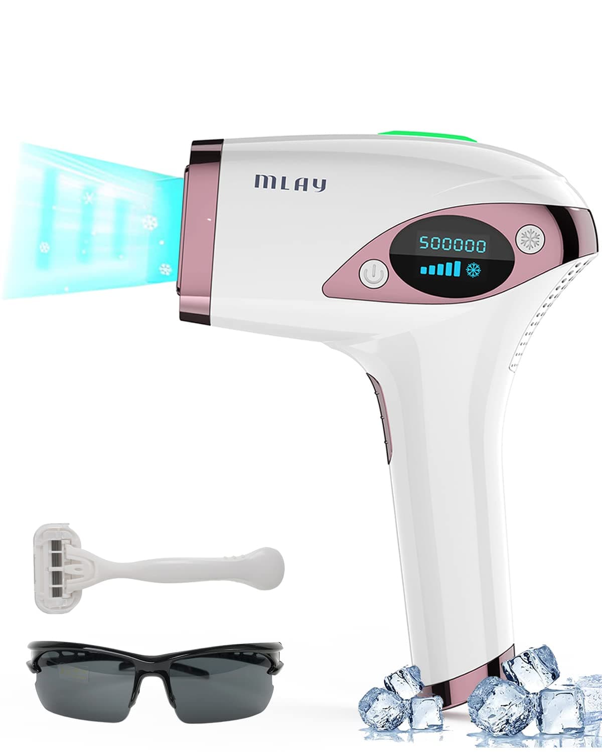 – MLAY T4 Laser Hair Removal with Ice Cooling for Women and Men, 500,000 Flashes, 5 Energy Levels, Home Permanent Painless IPL Laser Hair Removal Device for Arm Leg Armpit Bikini Line
