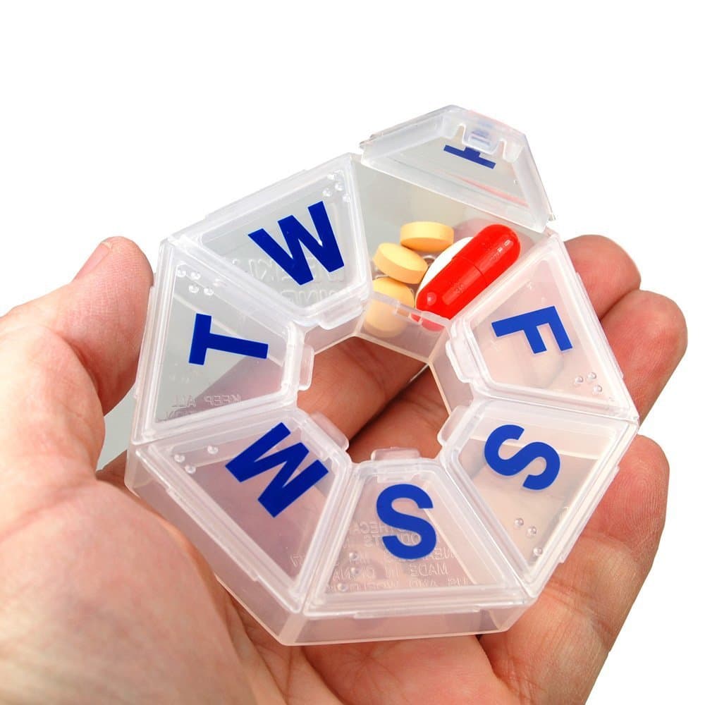 Ezy Dose 7-day 7-sided Pill Reminder, Size Medium (Pack of 2)