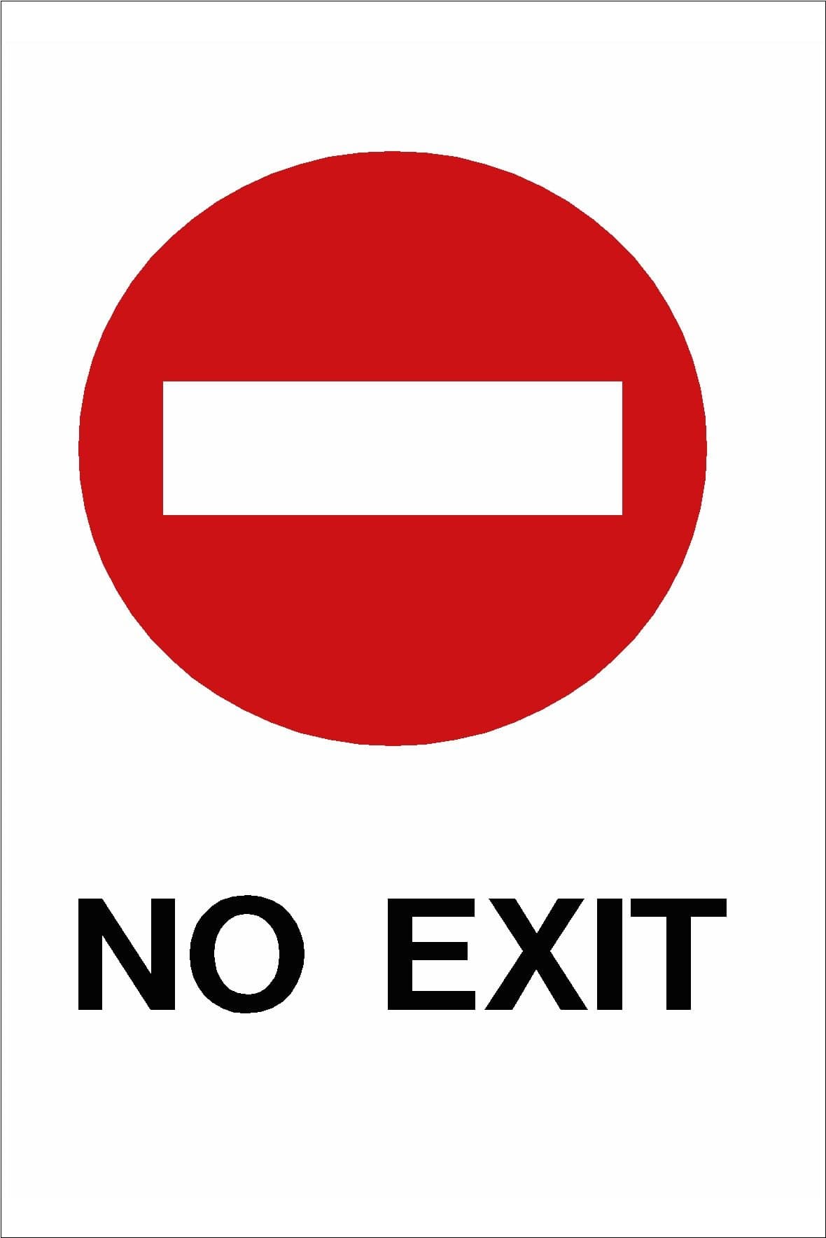 NO EXIT Sign A5 on Aluminium