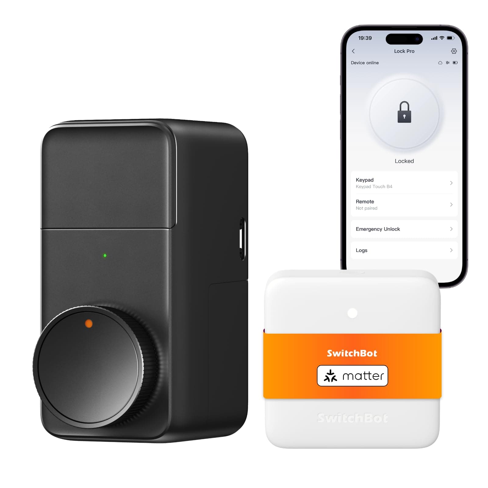 SwitchBot WiFi Smart Lock Pro + Hub Mini Matter, Keyless Entry Smart Deadbolt Retrofit for Existing Deadbolt, Install in Minutes, Matter Siri HomeKit/Apple Watch, Alexa Google IFTTT