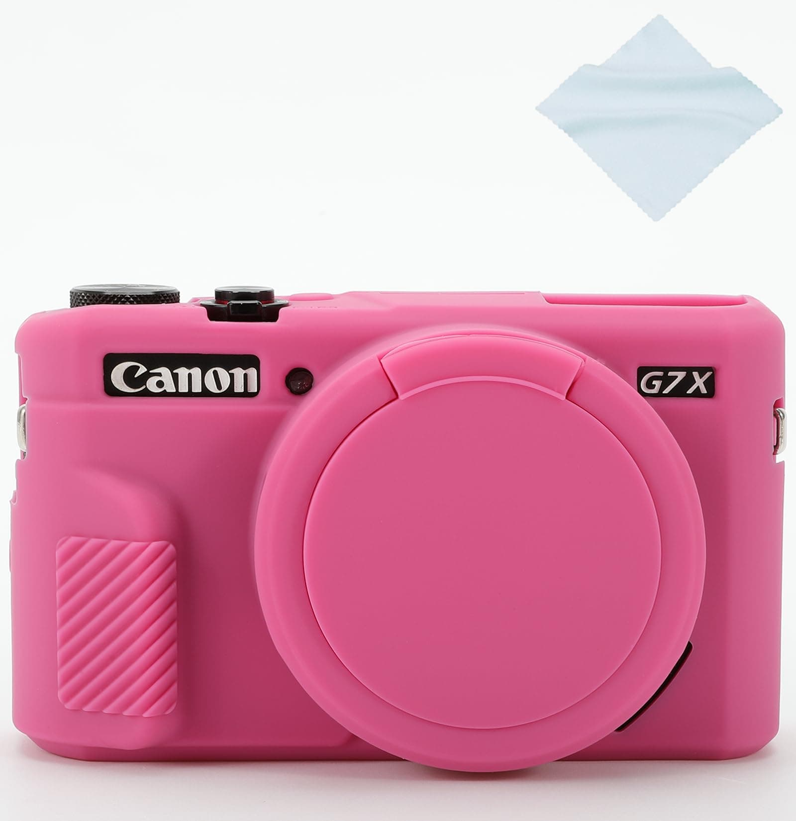 G7X Mark II Camera Case, G7X Removable Lens Cover Silicone Cover for Canon PowerShot G7X ii, G7X Accessories, Lightweight Rubber Soft Silicone Case - Rosered