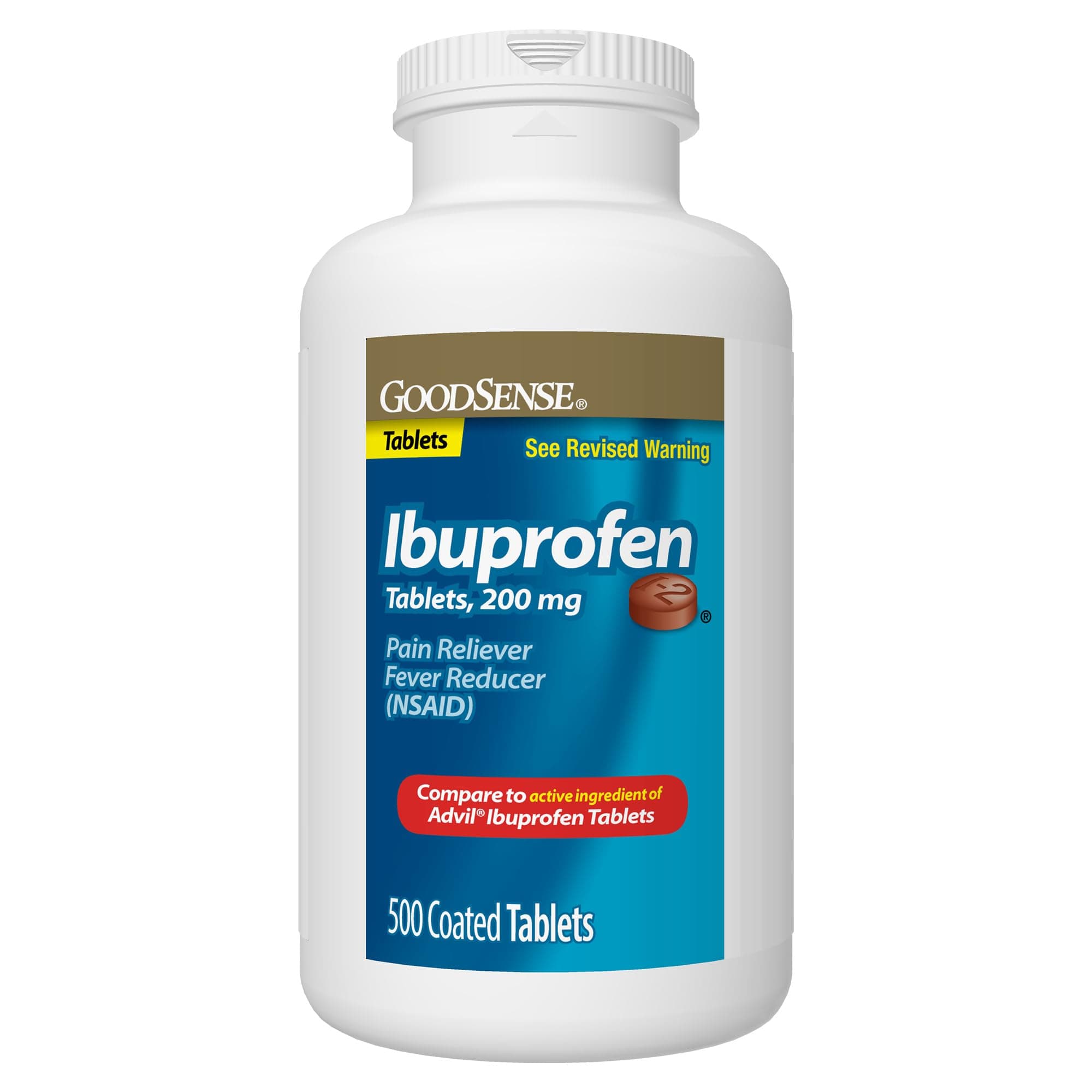 Ibuprofen Tablets - 200 mg - Fever Reducer & Pain Relief for Body Aches, Headache, Arthritis Pain, Menstrual Cramps, 500 Count