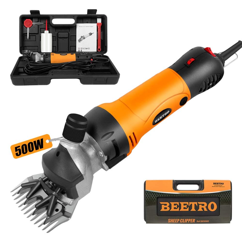 BEETRO 500W Electric Professional Sheep Shears, Animal Grooming Clippers for Sheep Alpacas Goats and More, 6 Speeds Heavy Duty Farm Livestock Haircut