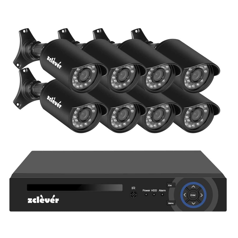 8 Channel Security System 1080N AHD DVR Surveillance Security System 8 HD 1200TVLNight Vision Security Cameras No HDD