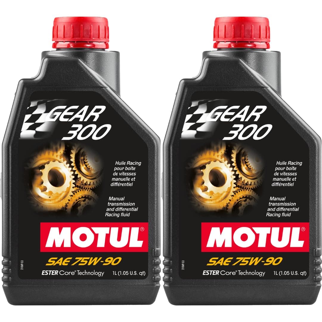 Motul Gear 300 75W90 100 Percent Synthetic Gear Oil 1 Liter (105777) – 2 Pack