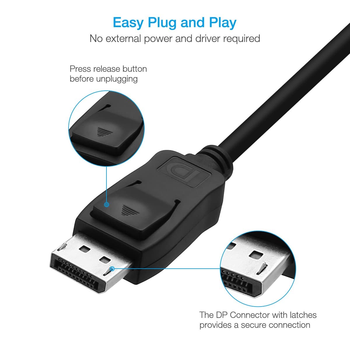 Abicon DisplayPort to HDMI Adapter, DP to HDMI Converter Cable Compatible for Lenovo Dell HP and Other Brand