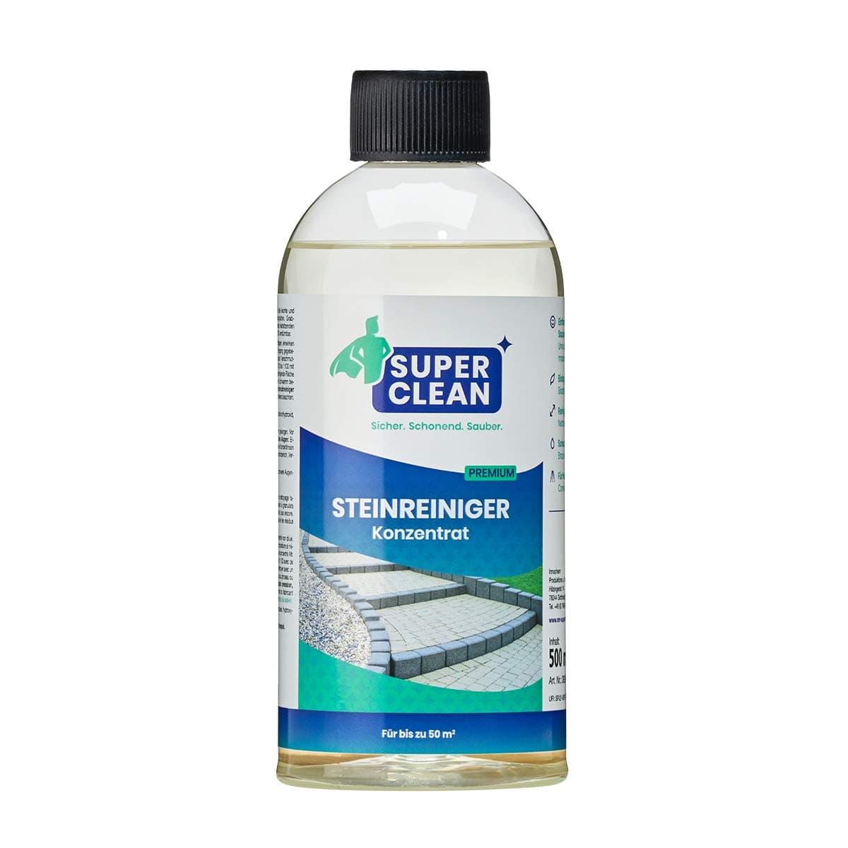 Innochem SuperClean Premium Stone Cleaner Concentrate for up to 50 m² Can Be Used on Floor Tiles, Concrete, Gravestones, Decking Tiles etc.