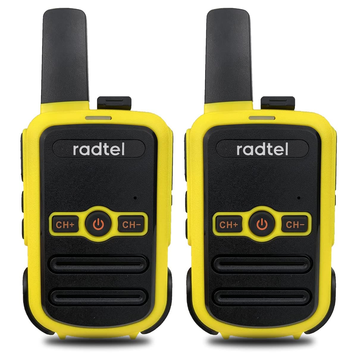 Radtel RT12 Walkie Talkies for Adults USB Rechargeable 2 Pack, Long Range Handheld FRS Two Way Radio 16CH Handsfree VOX Lithium Battery for Camping Hiking Travel (Yellow)