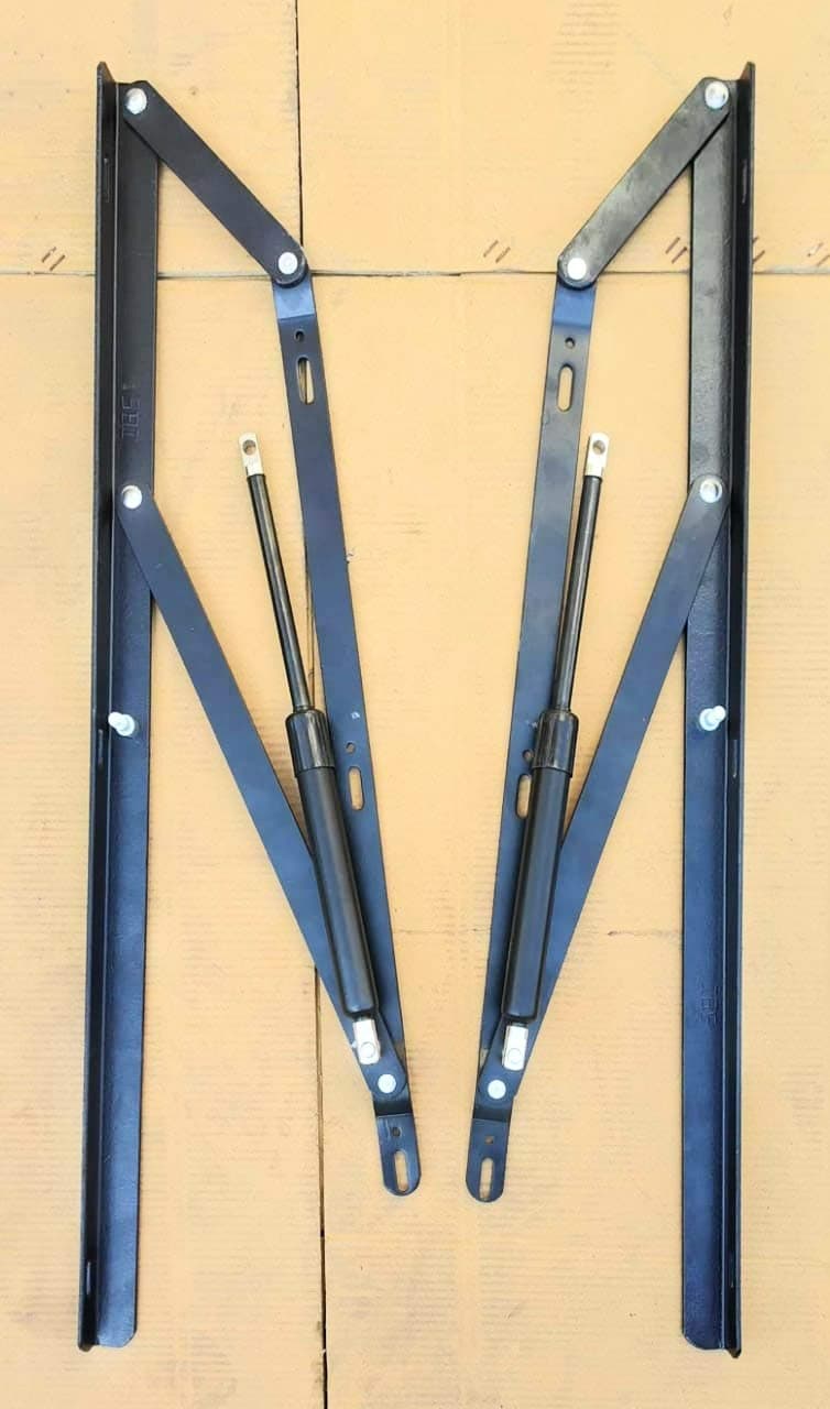 Minichamps Queen Size Double Bed Frame with Gas Lift Mechanism, Brown, Easy Fit, Lift-and-Store, 3-4 feet, Contemporary Style