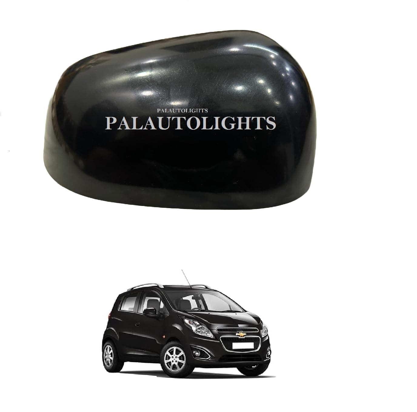 Side Mirror Cover/Scalp/Cap Black Color Compatible with Chevrolet Beat -Right Side/Driver Side