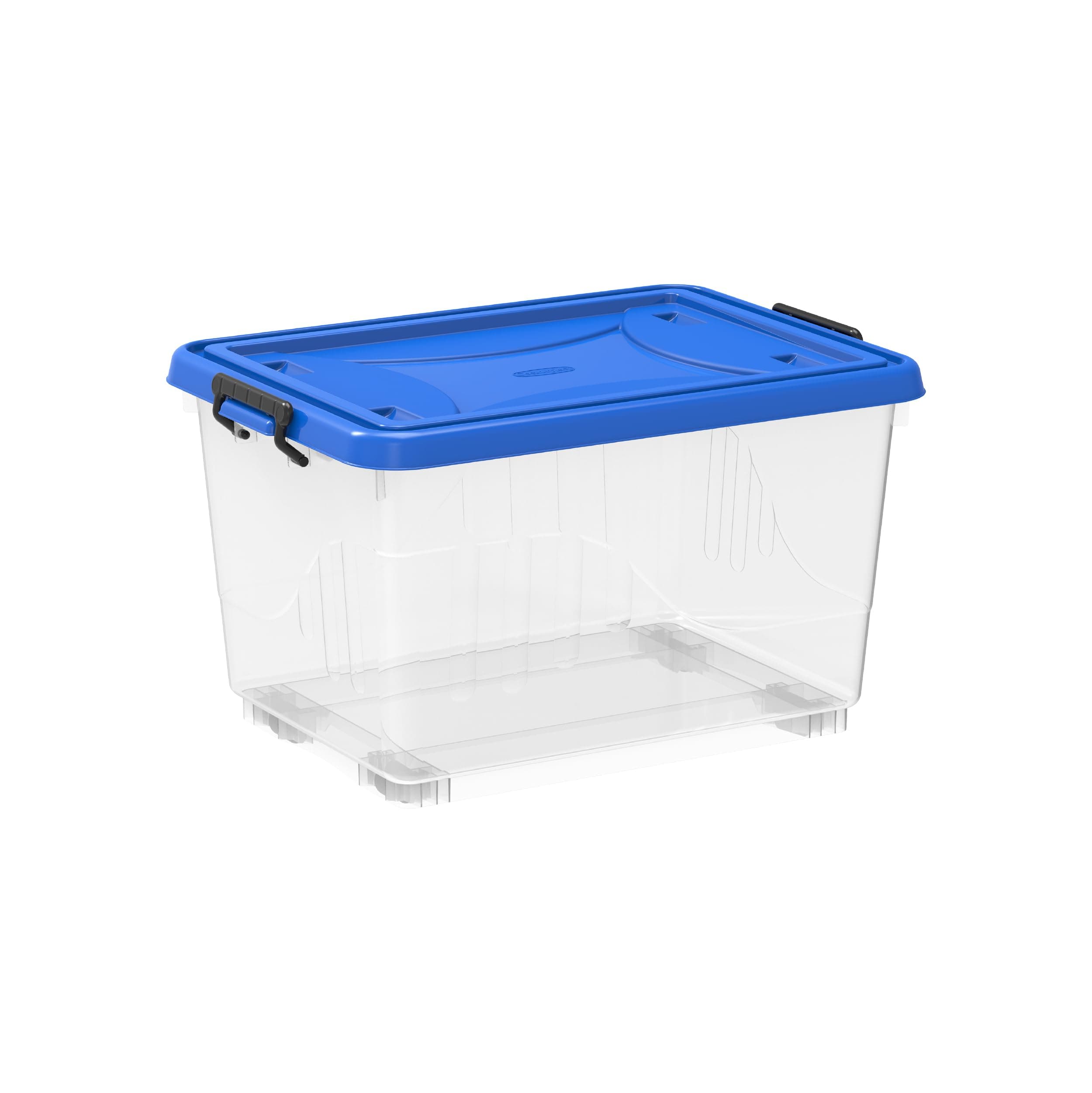 Cosmoplast 22L Clear Plastic Storage Box With Wheels & Lockable Lid