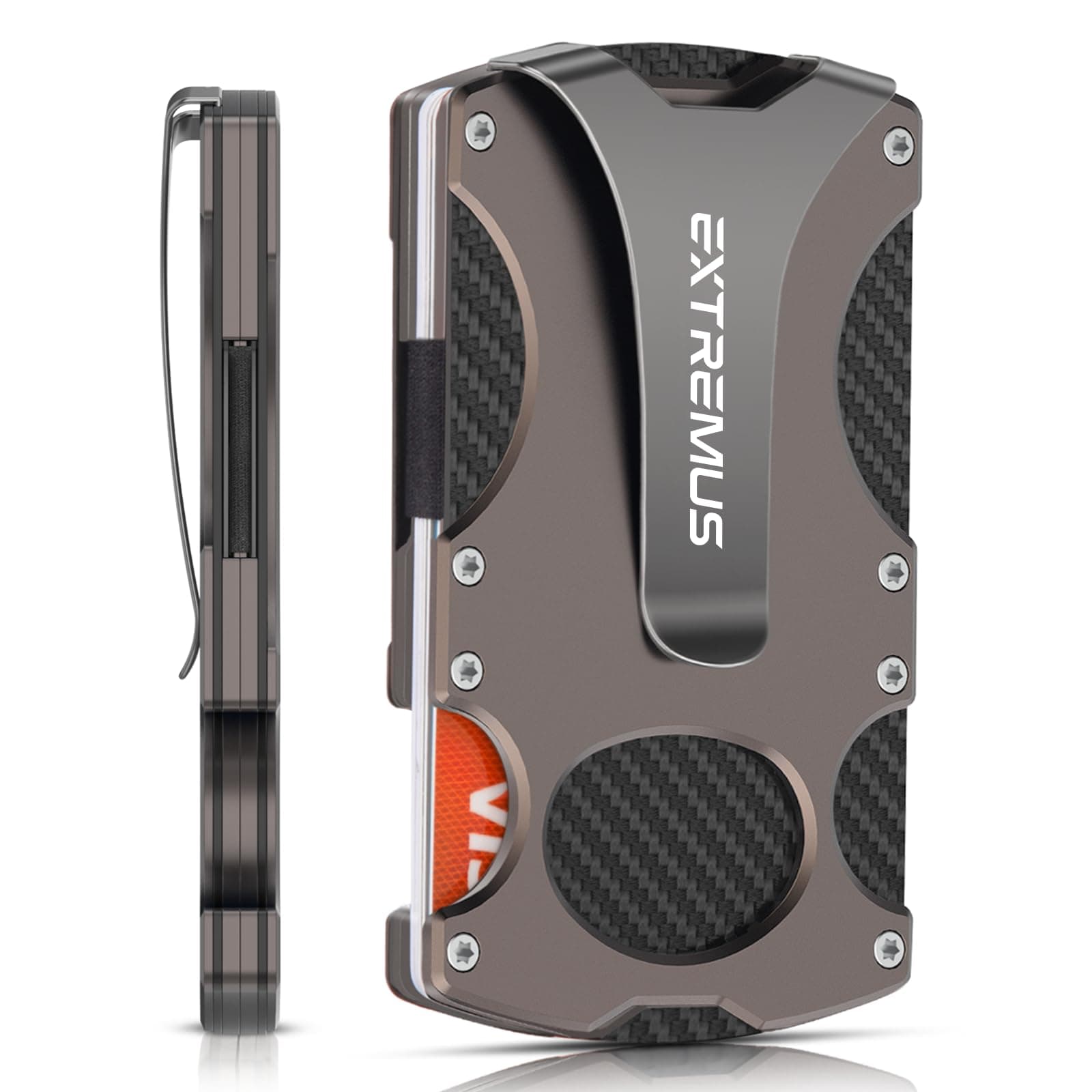 Extremus Mens Wallet, Slim Tactical Wallet with Money Clip and Credit Card Holder, Minimalist Front Pocket Wallet for Men, Rfid Blocking Wallet