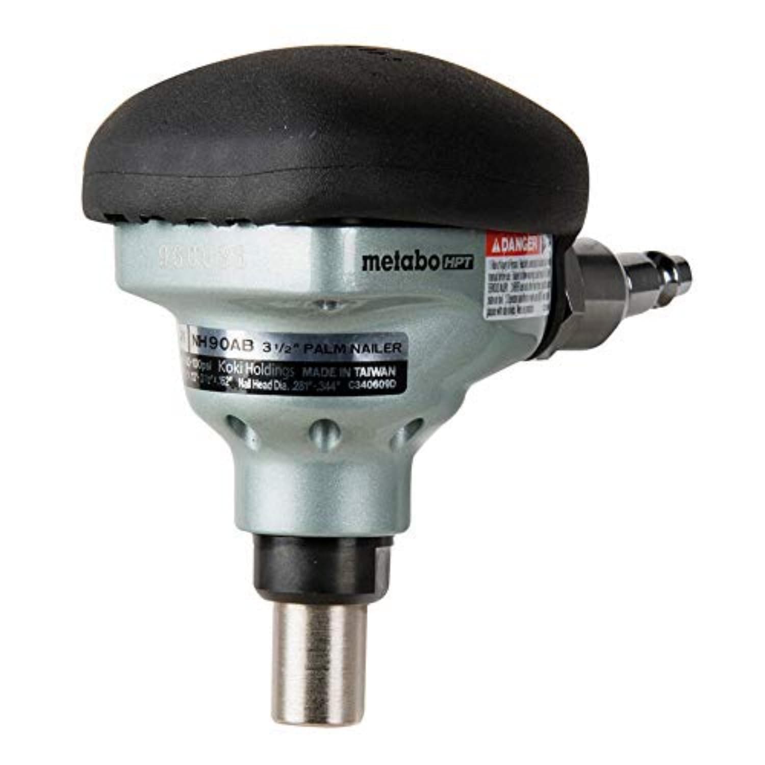 Metabo HPT Palm Nailer | Pneumatic | Accepts 2-1/2 to 3-1/2-Inch Nails | 360 Degree Swivel Fitting | Ideal For Joist Hangers & Metal Connectors | NH90AB