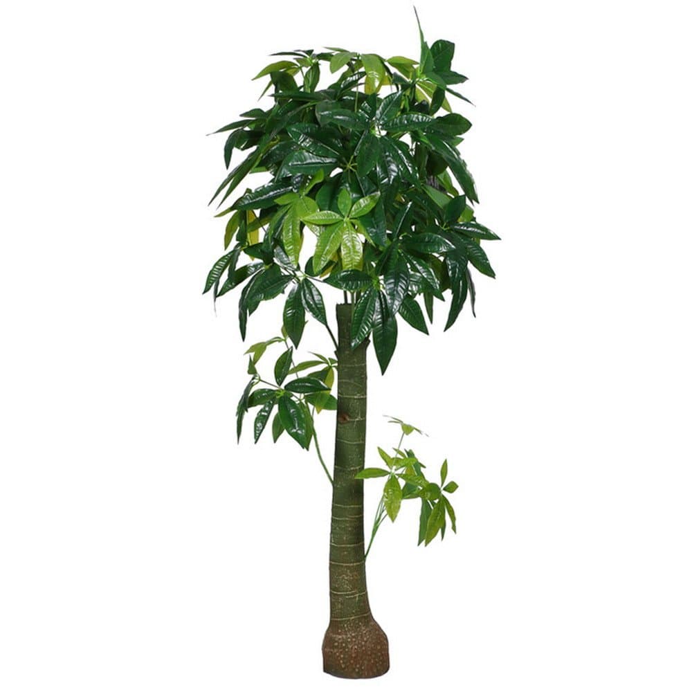 Artificial Plants Money Tree, Large Silk Green Leaves Pachira Macrocarpa Tree, 155cm Tall, With No Pot(685#)