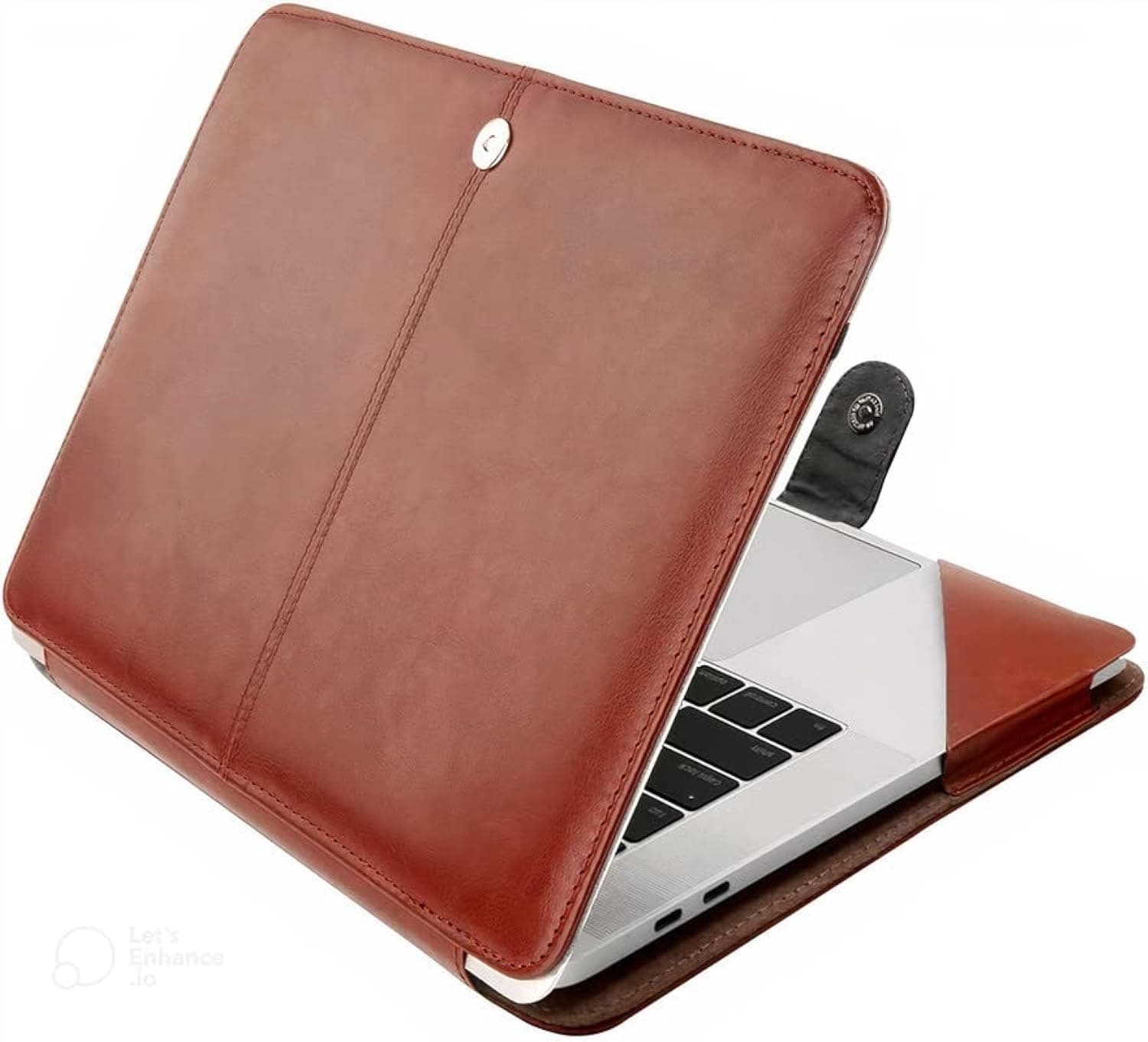 Flausen Original PU Leather Protective Case for Hp Envy X360 13.3 Inch Fhd Convertible Touchscreen Laptop 13-Ay0508Au, Brown