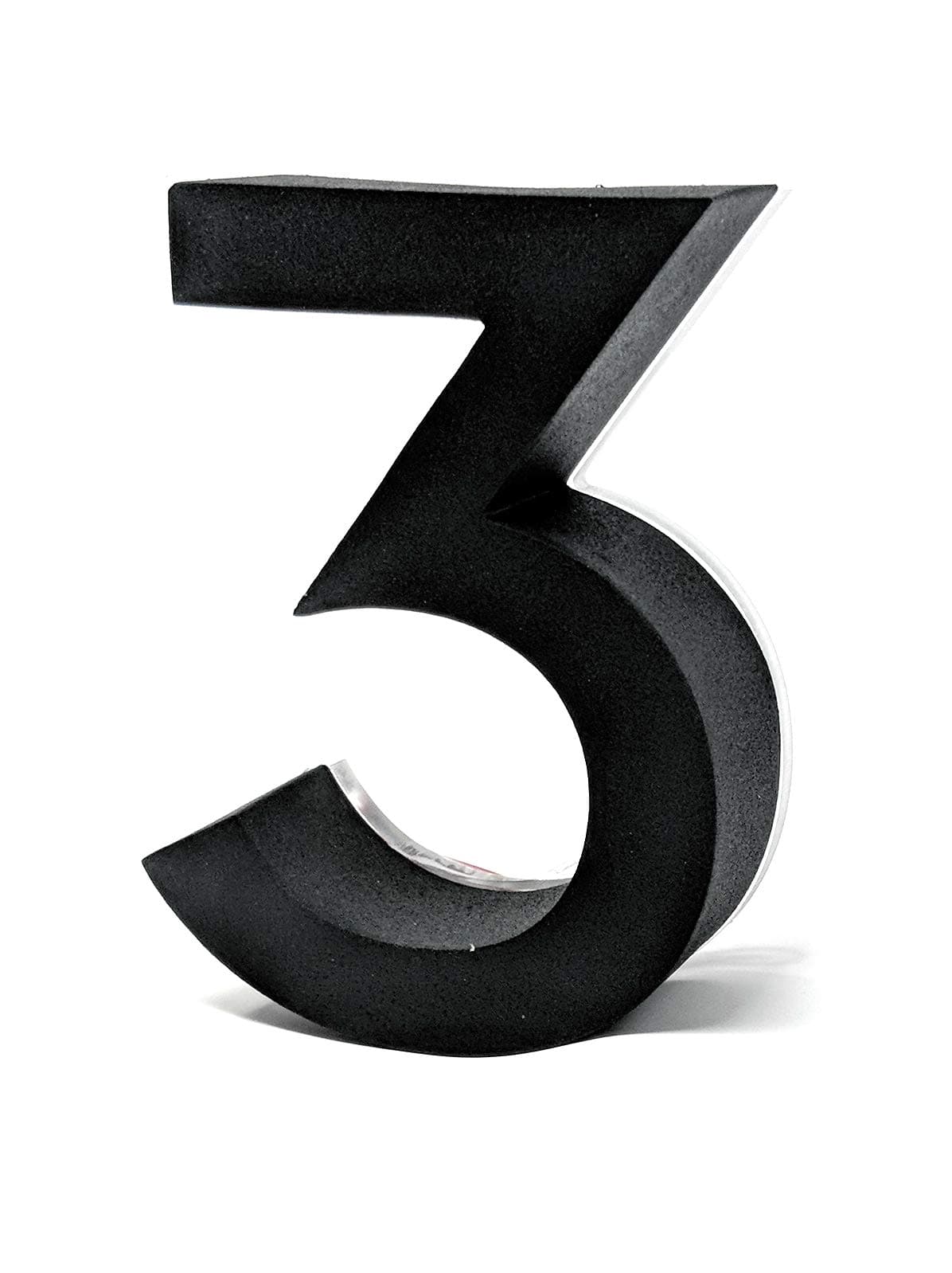 4 Inch Backlit House Numbers LED, Modern Address Signs for Homes | by JELSCO (3, Neutra Black)