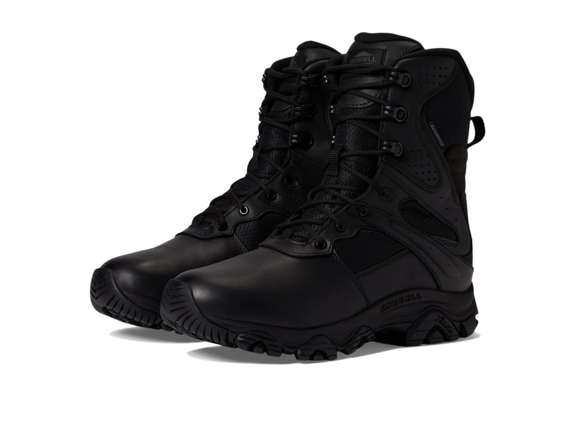 MerrellMen's Moab 3 8" Tactical Response Zip Waterproof Boots, Full Grain Leather & Mesh Upper Combat Work & Outdoor Shoes