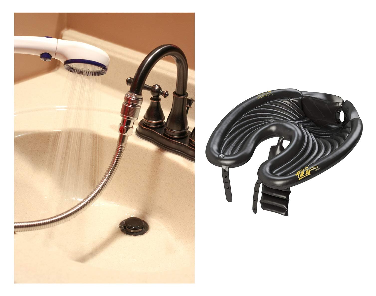 SmarterFresh Quick Connect Sink Faucet Sprayer Set - Metal Detachable Faucet Sink Hose Attachment With Handshower for Rinsing, Hair Washing and Pet Cleaning (Quick Connect Sprayer with Mobile Salon)