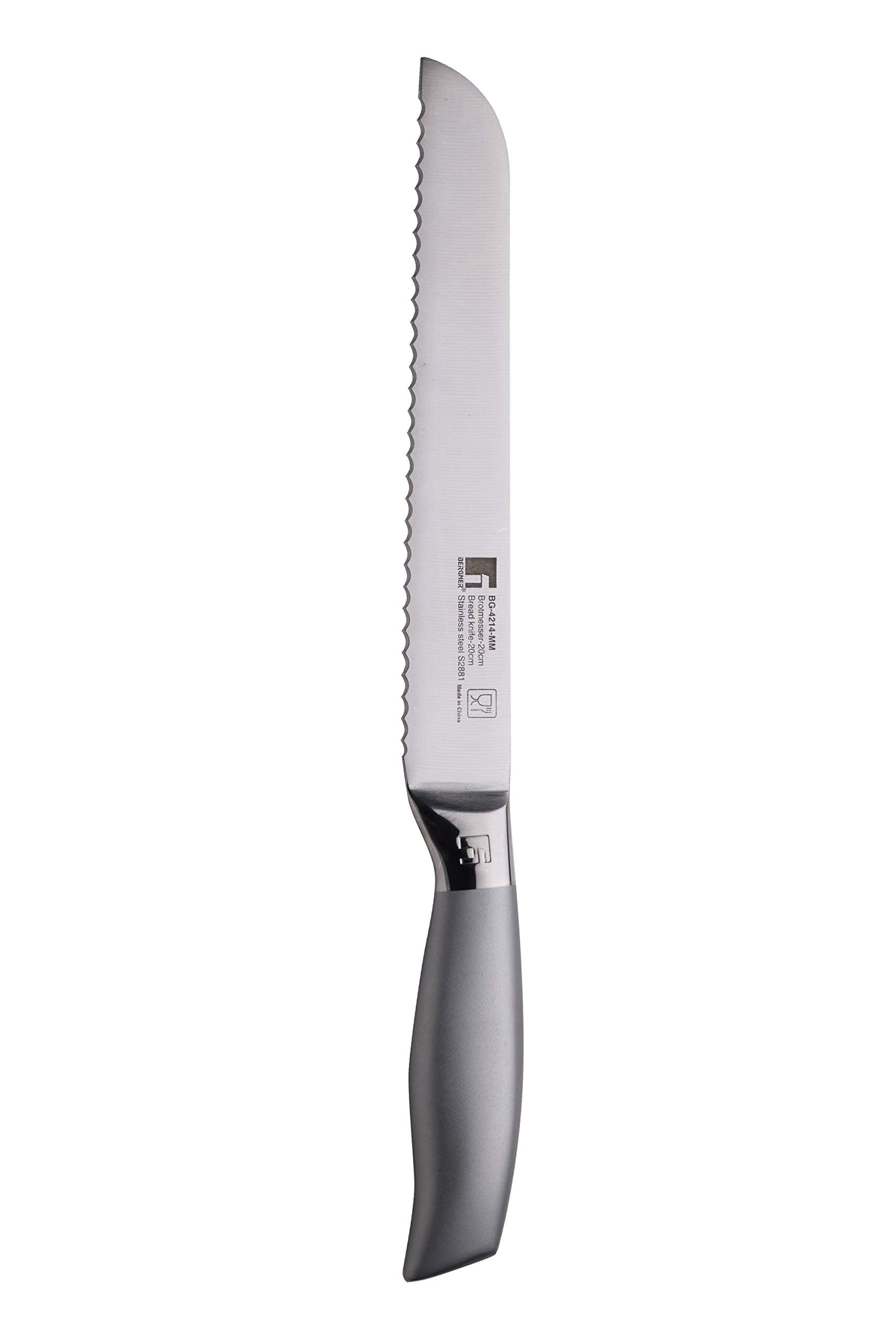 Bergner Home Bg-4214-Mm Uniblade Bread Knife 20Cm, Silver