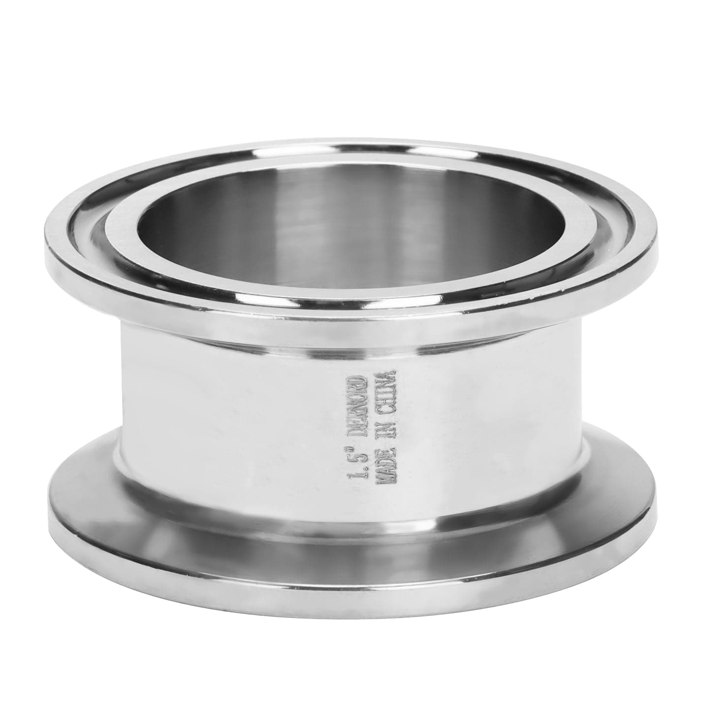 DERNORD Sanitary Spool Tube with Clamp Ends,SS304 Seamless Round Tubing with 1.5 inch Tri Clamp 50.5MM Ferrule Flange (Tube Length: 1 Inch / 25MM)