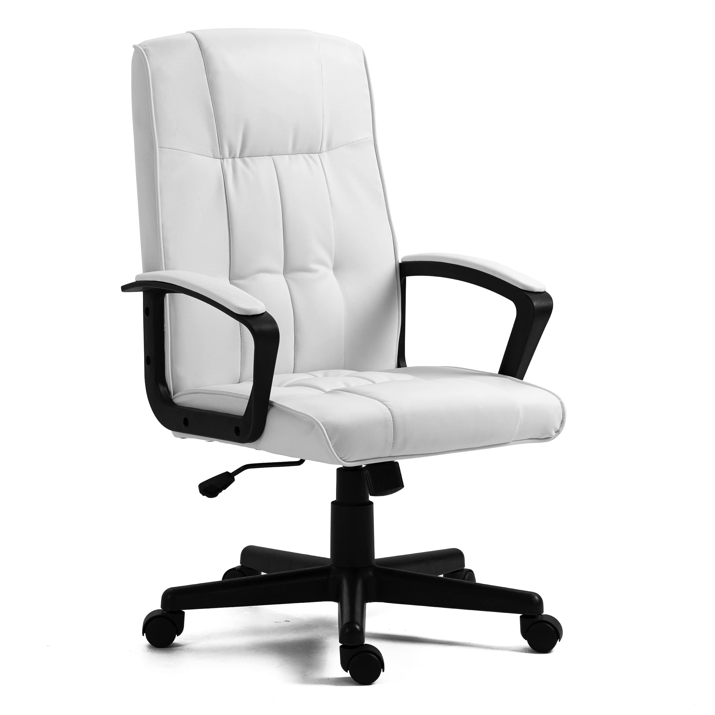 Blisswood Executive Office Chair, Ergonomic Computer Desk Chair Adjustable Back Rest Desk Chairs, Padded Armrest, Heavy Duty 360° Swivel Gaming Chair, PU Leather Pc Work Chair (Office Chair Cream)