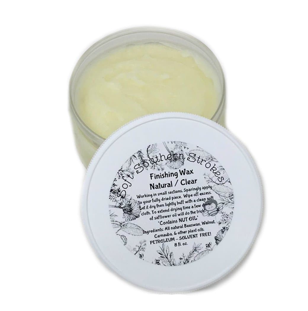 Clear Soft Finishing Wax to Seal and Protect Chalky Finish and Milk Painted Furniture. Eco- Friendly Beeswax Blend Will Not Yellow, No Harmful Fumes! Skin Safe, Matte Finish