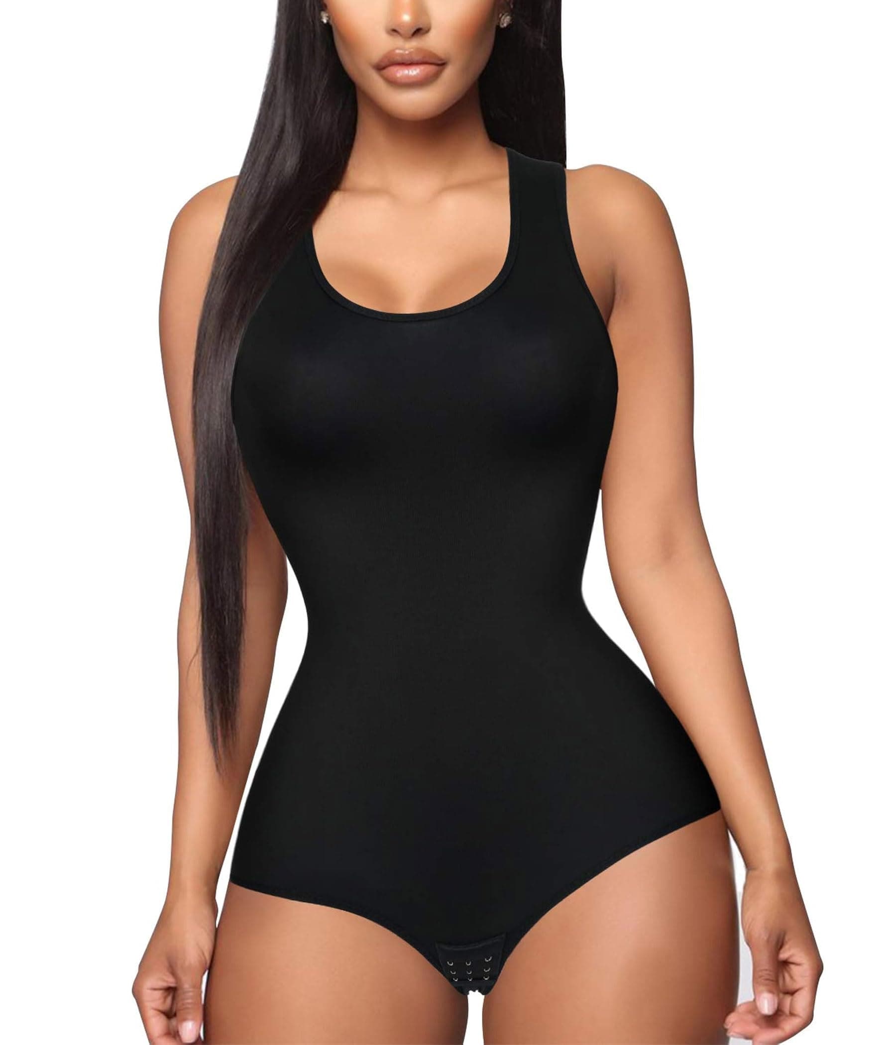 Shapewear Bodysuit Scoop Neck Tank Tops for Women Tummy Control Waist Trainer Vest Full Body Shaper