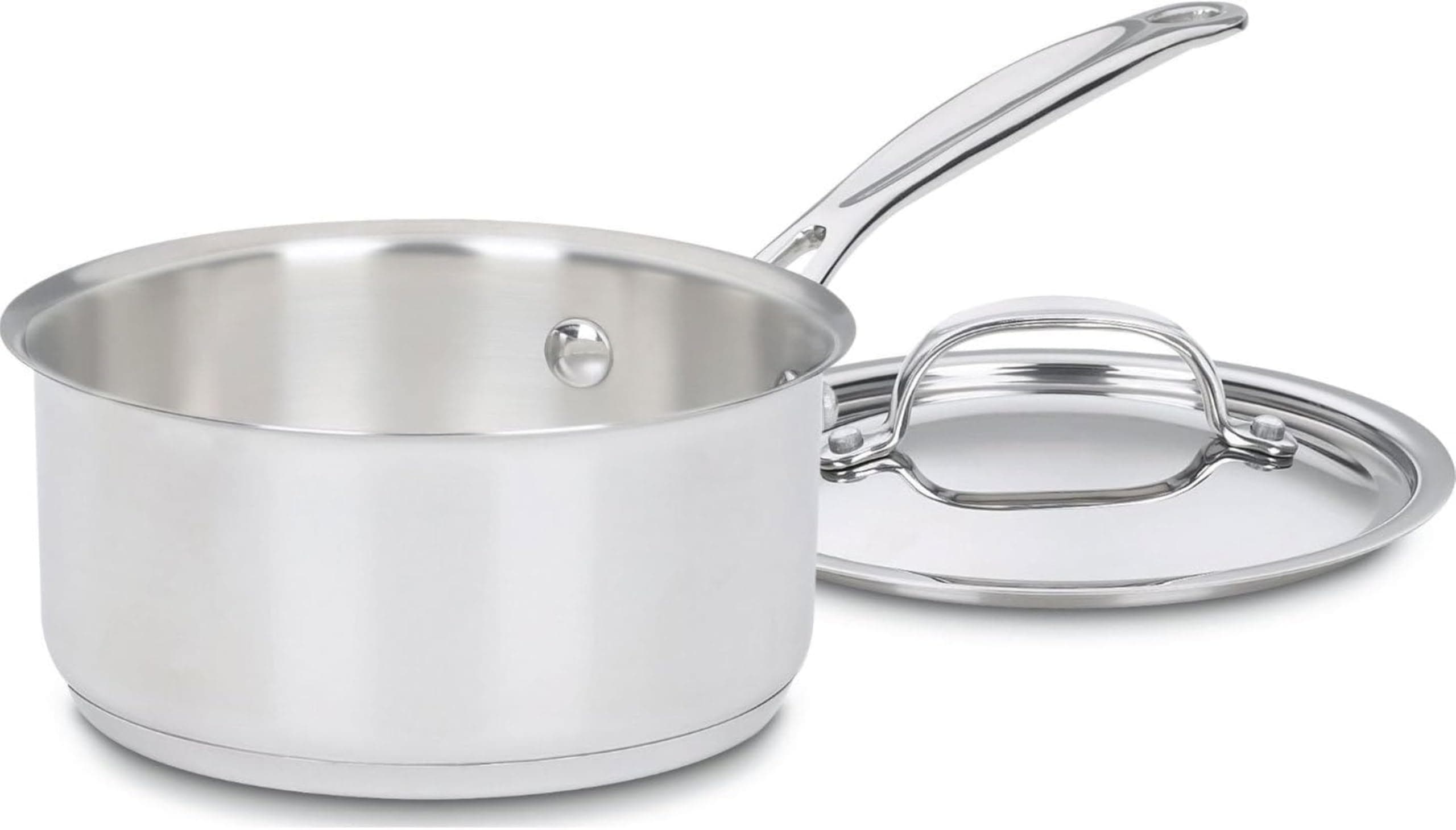 1.5 Quart Sauce Pan with Cover, Stainless Steel Pot with Lid, Small Kitchen Pots, Dishwasher Safe, Compatible with Induction, Electric, Gas Cooktops, Oven Safe Saucepan, Cool Grip Handles