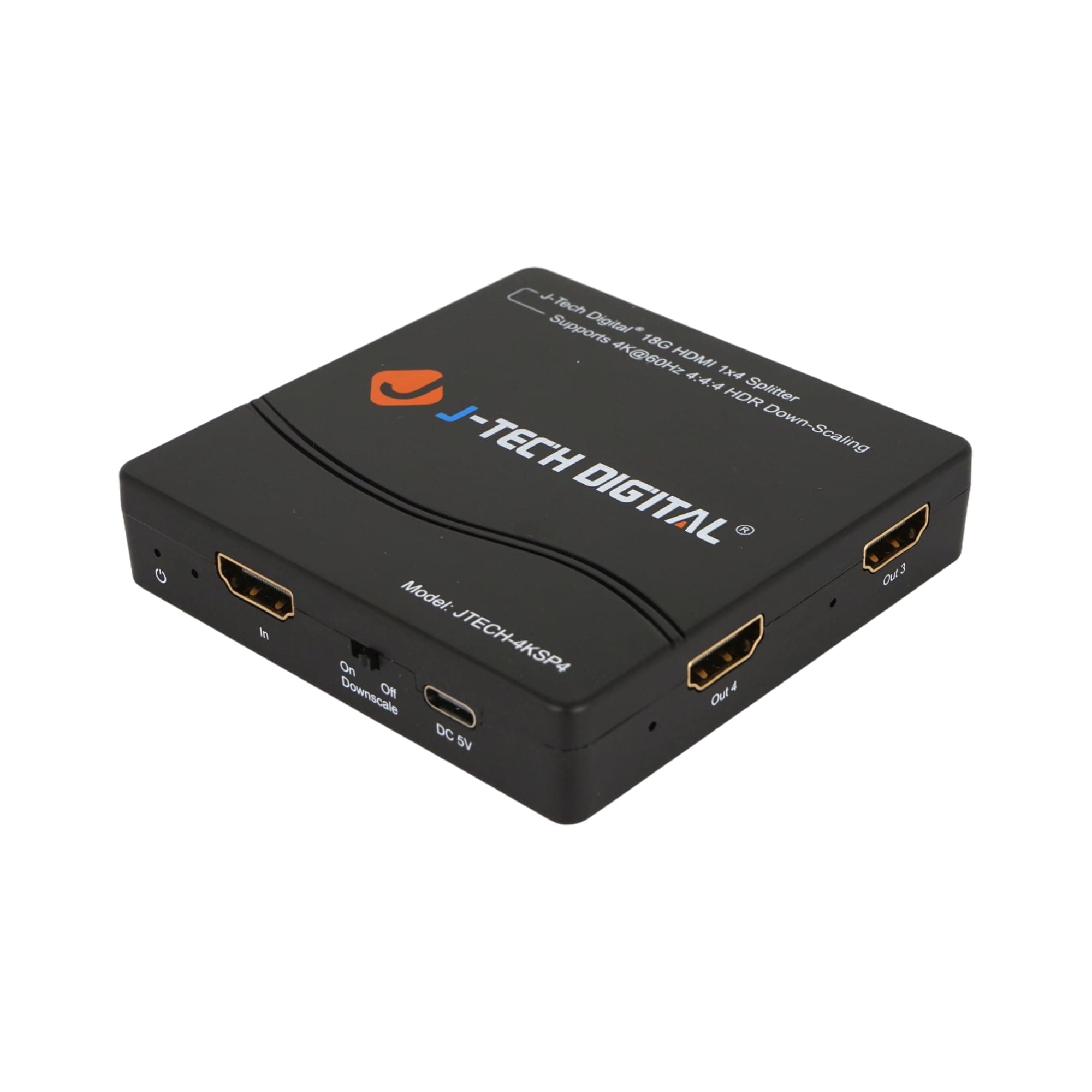 HDMI Splitter 4K 60Hz 1X4 Multi-Resolution Output (MRO) HDMI 2.0 Splitter Supports downscale HDR HDR10 / Dolby Vision 4K@60Hz 4:4:4 HDCP2.3 2.2 (JTECH-4KSP4)