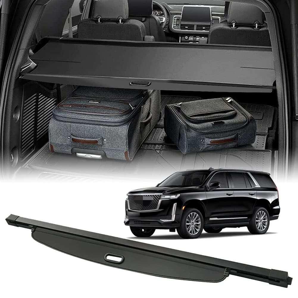 Compatible with 2021-2025 Cadillac Escalade/Chevy Suburban/Tahoe/GMC Yukon,XL Cargo Security Shade Cover Privacy Screen Retractable Rear Storage Cargo Luggage Security Shield Shade