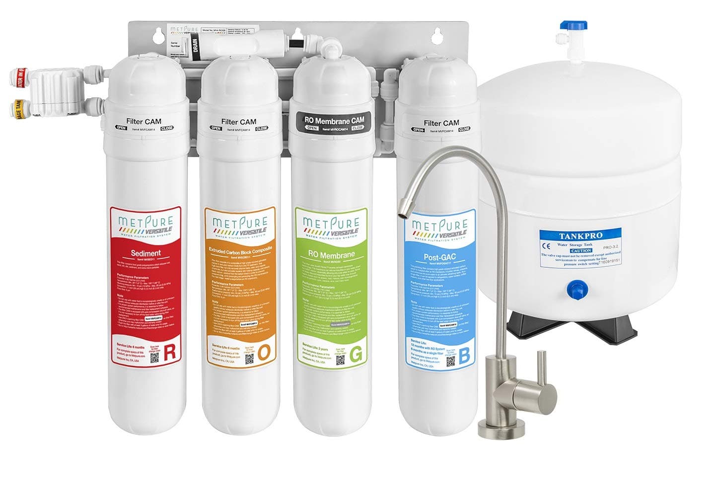 Versatile Reverse Osmosis Water Filtration System | 4 Stage Quick Twist Filters RO System With Faucet | Under Sink Water Filter For Clean Drinking Water & Simple Set Up - 50 GPD