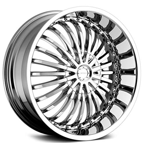 20" Inch Strada Spina Chrome Wheels & Tire Package | Set of 4 | Includes Free Wheel Club LA T-Shirt | Fits Audi Mercedes BMW Infiniti Dodge Cadillac Chevy Ford Lexus Nissan Hyundai