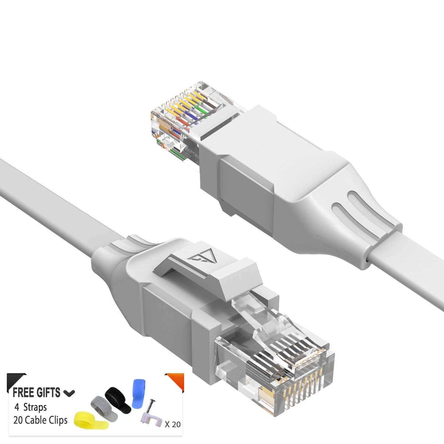 CableGeeker Ethernet Cable 100ft (Upgrade 30 AWG and Unique Patented) - Cat6 Ethernet Cable Support Cat5/Cat5e Network 250MHz 1Gbps - Flat Internet Network LAN Computer Cable for Xbox Modem Router
