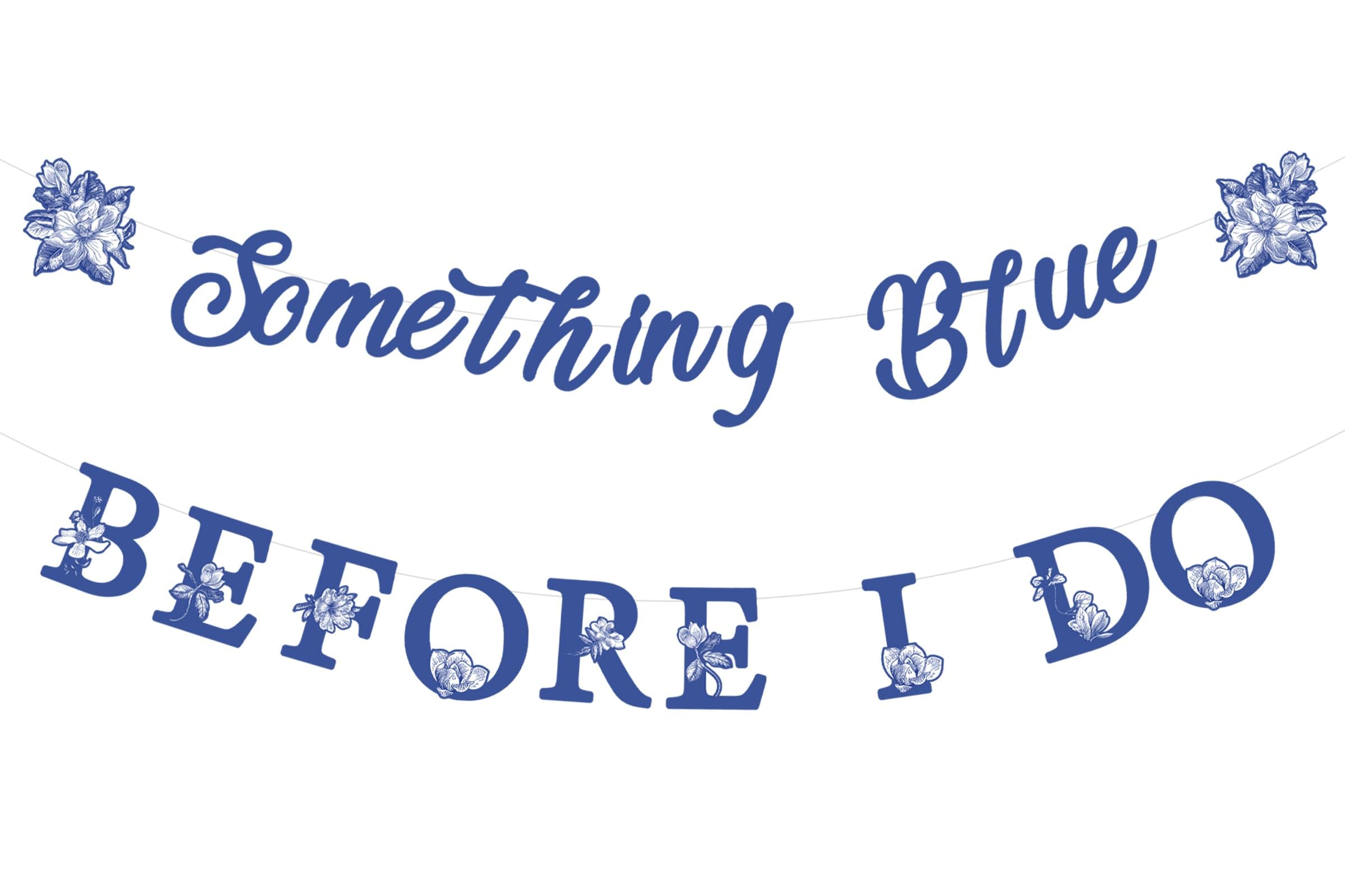 Jollyboom Something Blue Before I Do Banner for Women Girl, Something Blue Bridal Shower Decoration NO DIY Reqired Banner for Bridal Shower Bachelorette Engagement Wedding Party