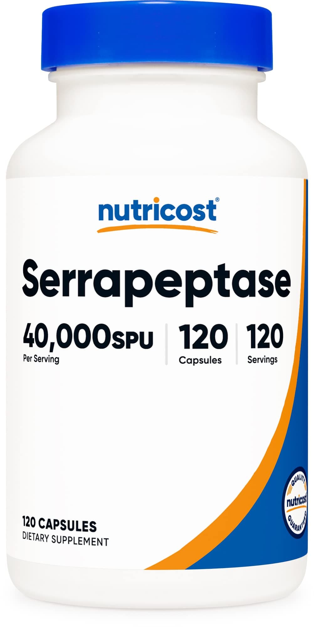 Serrapeptase 40,000 SPU, 120 Capsules - Gluten Free, Non-GMO, and Vegetarian Friendly