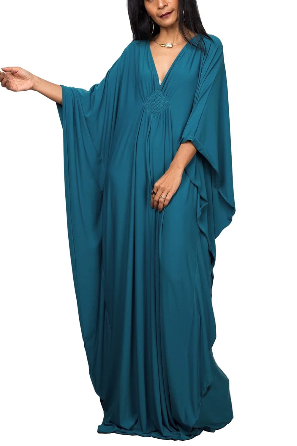 YouKDWemen's Long Kaftan Maxi Dress Boho Swimsuit Beach Cover Up Robes One Size Loungewear