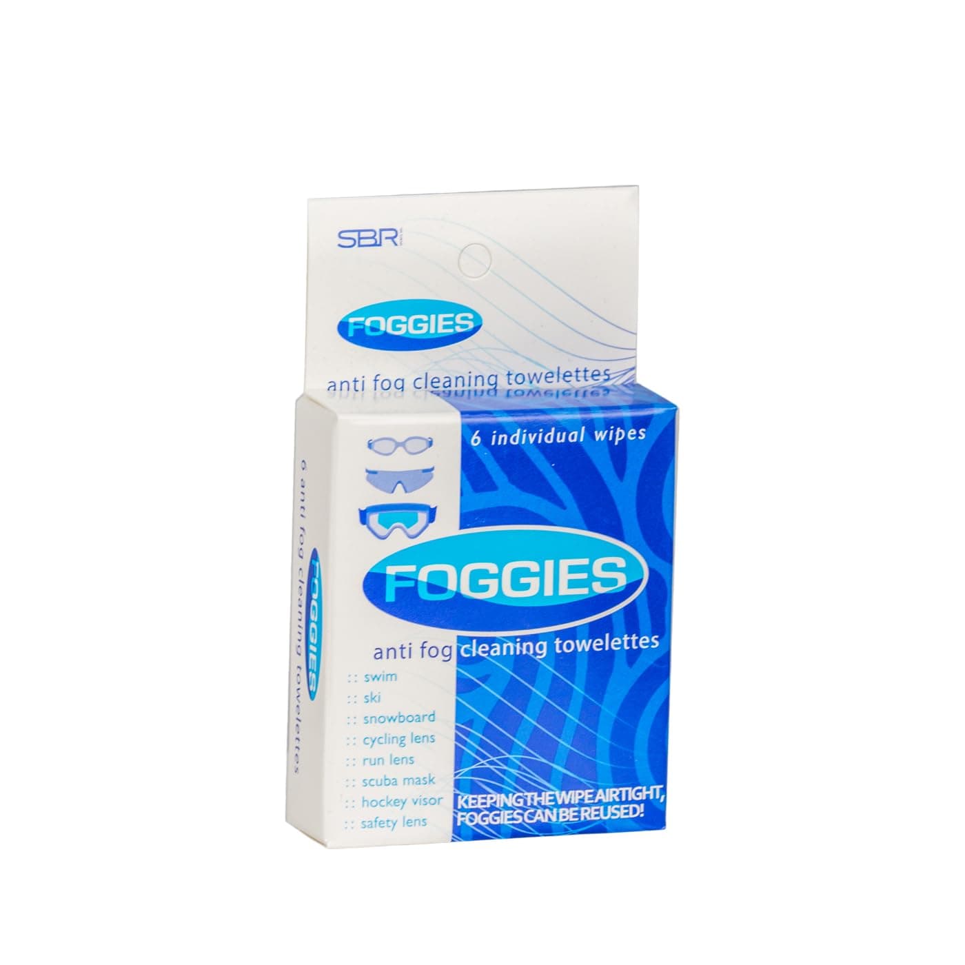 Anti-Fog Towelettes 6-Pack | 2-in-1 Lens Cleaner & Anti-Fog Wipe | Cleans and Defogs Goggles, Glasses & Masks | Reusable Wipes for Swim, Scuba & Sports Lens