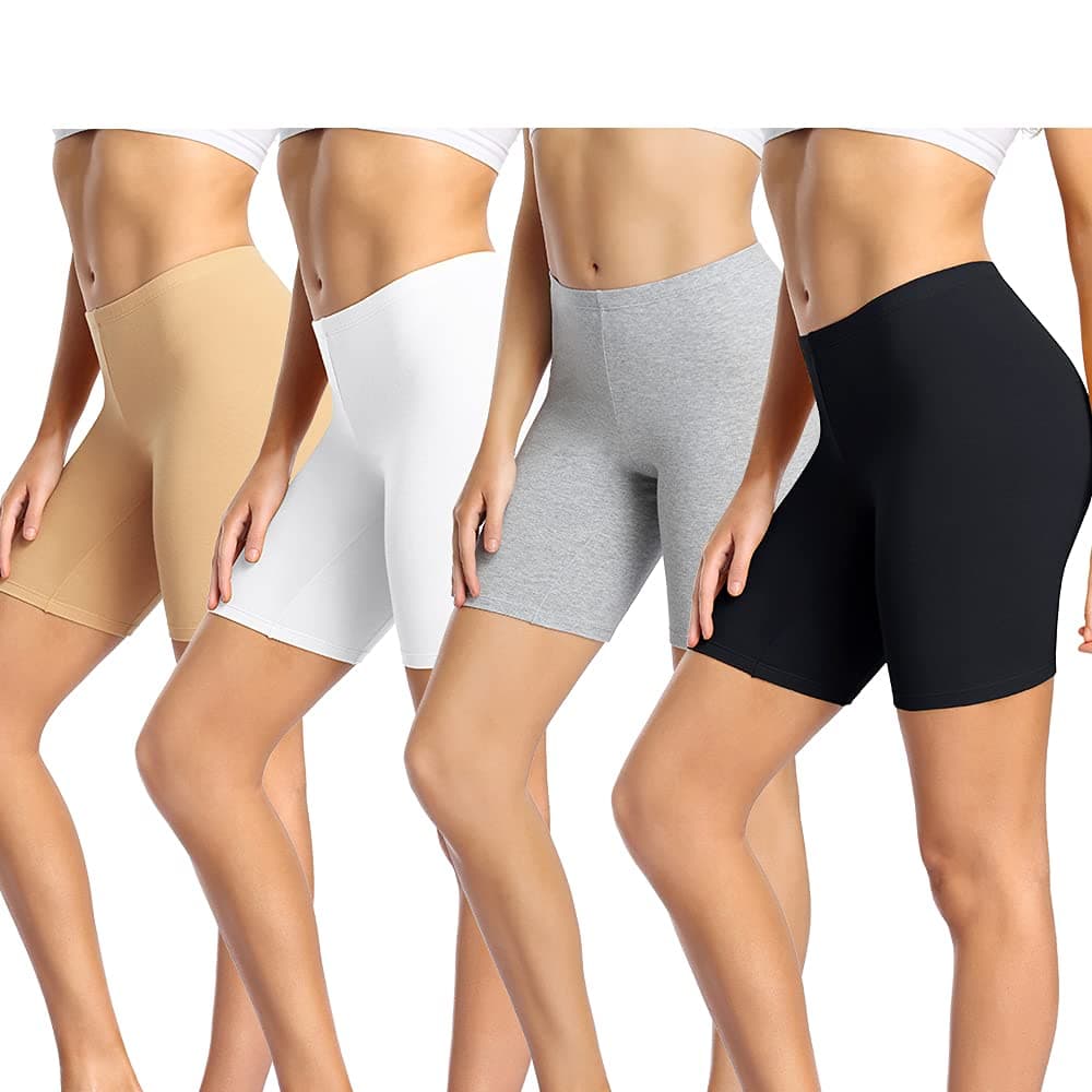 wirarpa Women's Cotton Boy Shorts Underwear Anti Chafing Soft Biker Short Plus Boy Shorts Panties 4 Pack